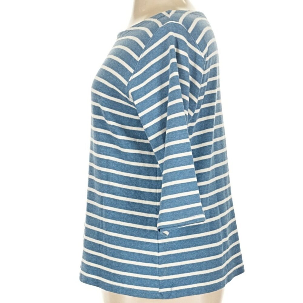 L.L. Bean Striped Top; Women's XL; 3/4 Sleeve; Boatneck Style; EUC; Cotton - Picture 2 of 3